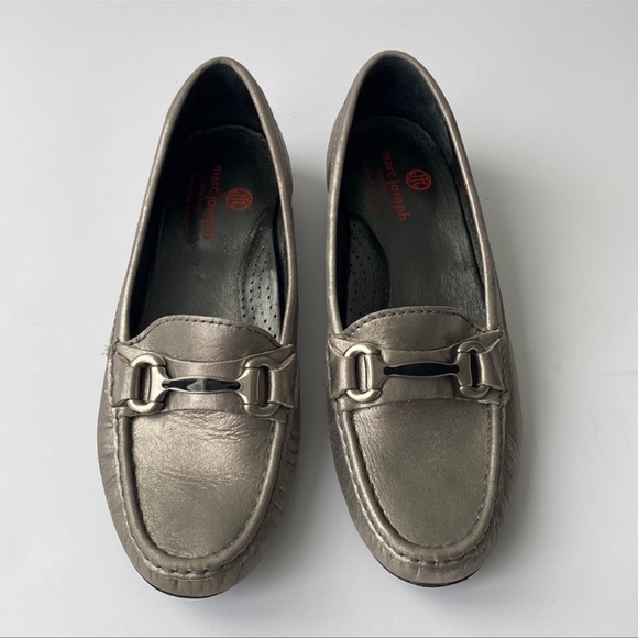 Marc Joseph Shoes - Marc Joseph NY Grand St Pewter Grainy Loafers